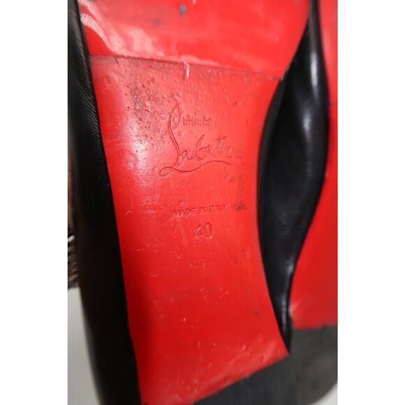 Christian Louboutin Leather Spike Studded Bow Ballet Flats Black Women's Size 40 - Picture 10 of 10